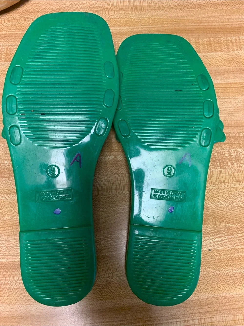 Old Navy Glossy Emerald Green Jelly Slide Sandals